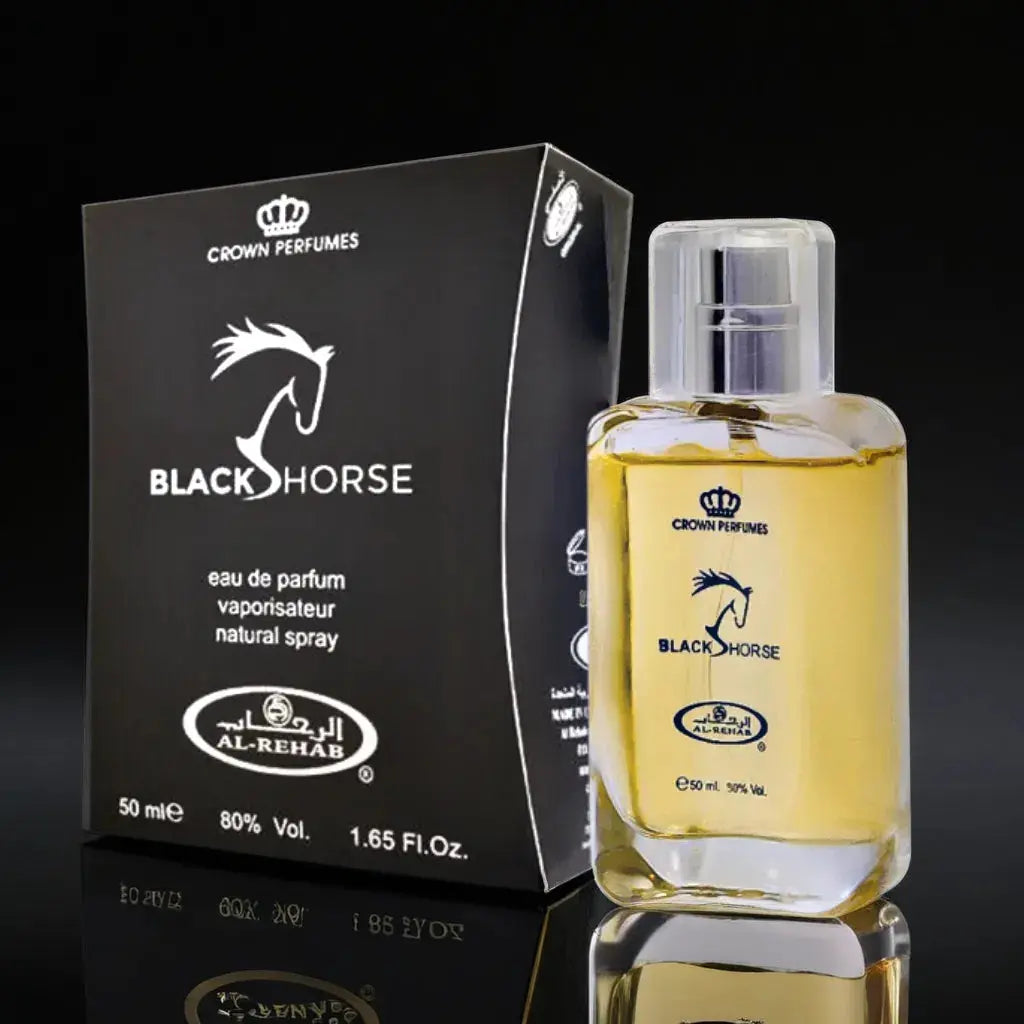 Black horse Perfume Spray 50ml By Al Rehab - almanaar Islamic Store