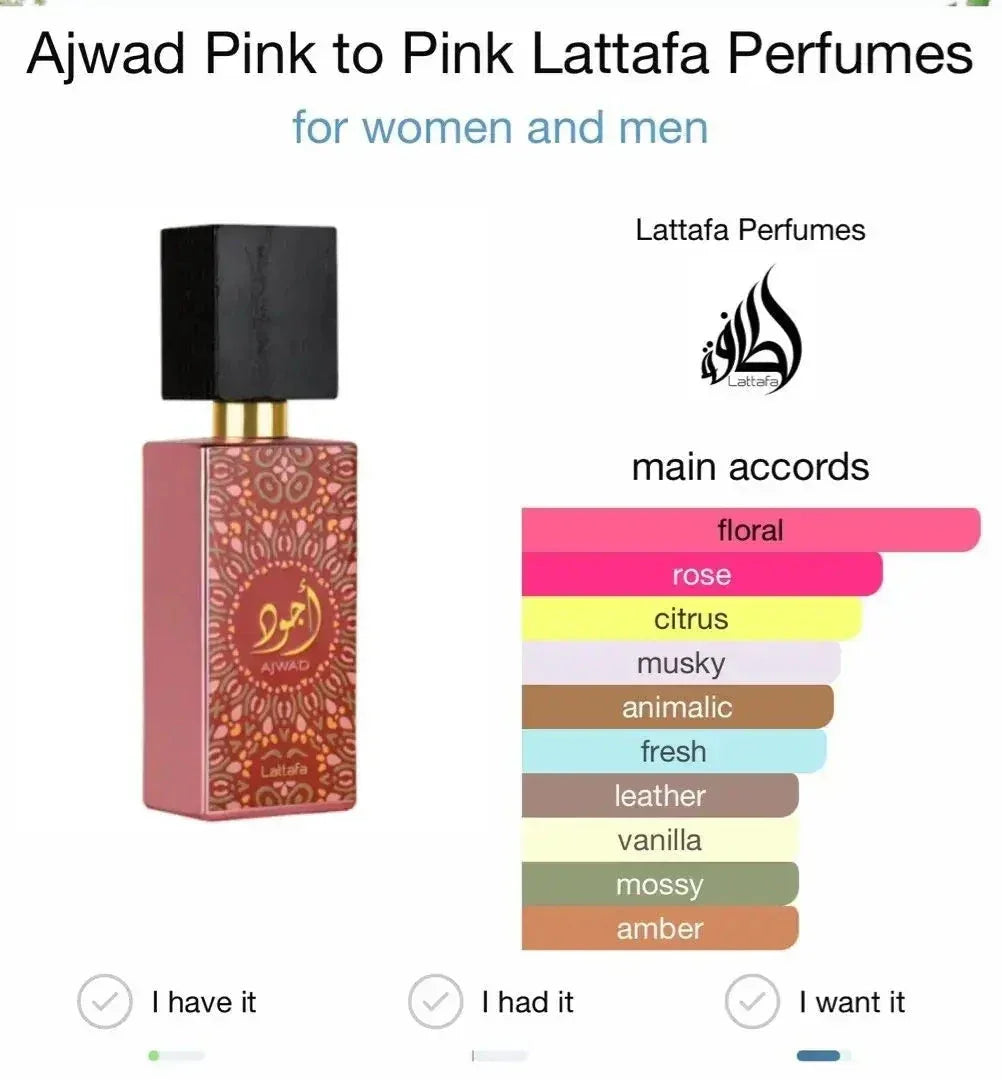 Ajwad pink to pink Eau De Parfum 60ml Lattafa - almanaar Islamic Store
