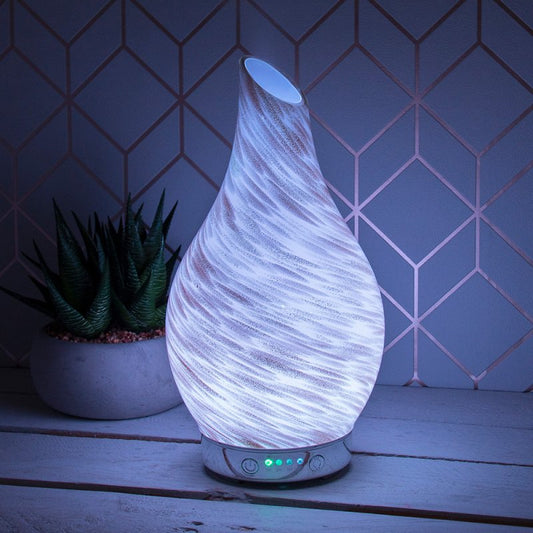 LED Colour Changing Aroma Diffuser White & Gold-almanaar Islamic Store