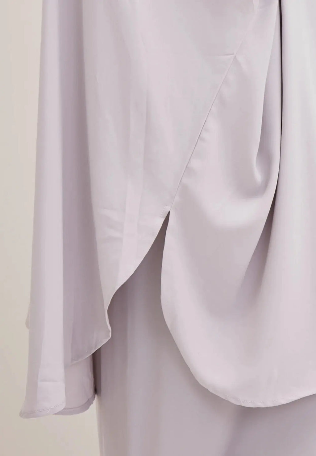 Light Grey Premium Two Piece Medina Silk Jilbab Set-almanaar Islamic Store