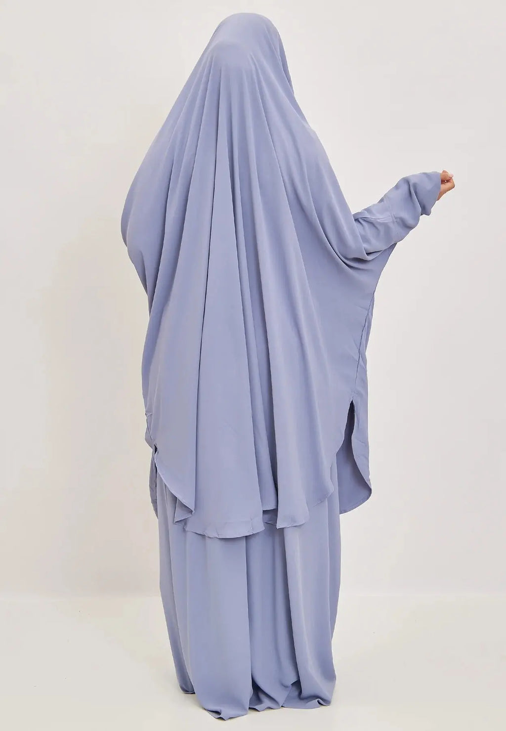 Light Lilac Premium Two Piece Medina Silk Jilbab Set-almanaar Islamic Store