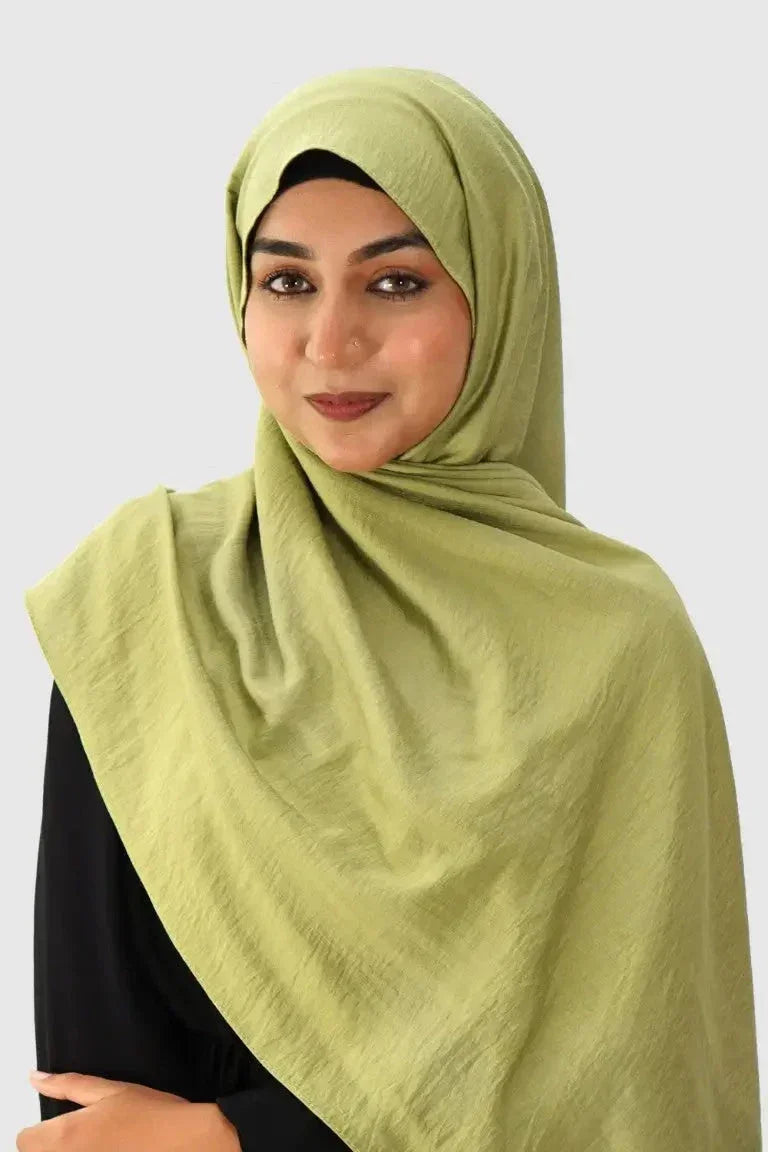 Blend Cotton Hijab – Lime Green - almanaar Islamic Store