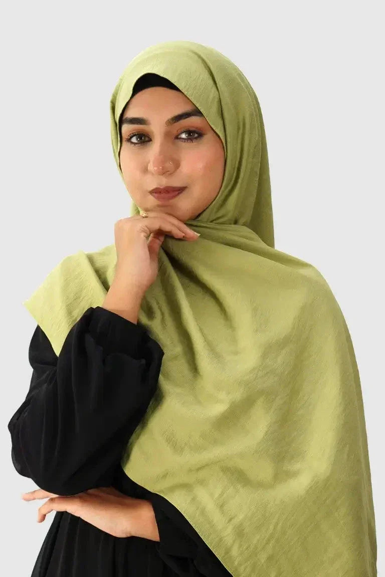 Blend Cotton Hijab – Lime Green - almanaar Islamic Store