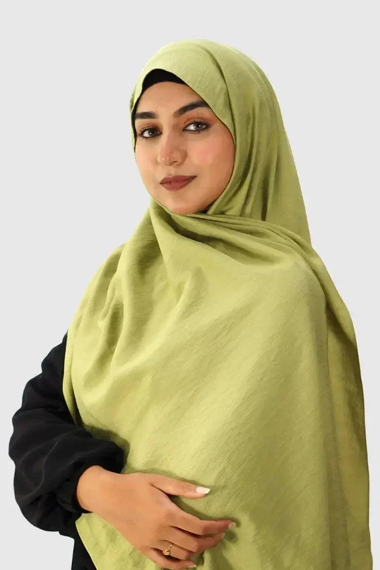 Blend Cotton Hijab – Lime Green - almanaar Islamic Store