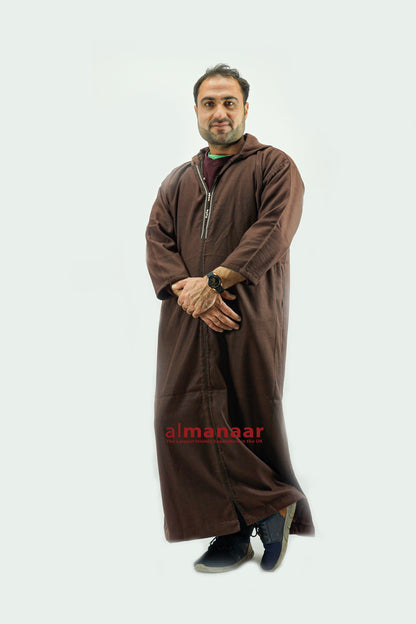 Moroccan Thick Long Thobe with Hood-almanaar Islamic Store