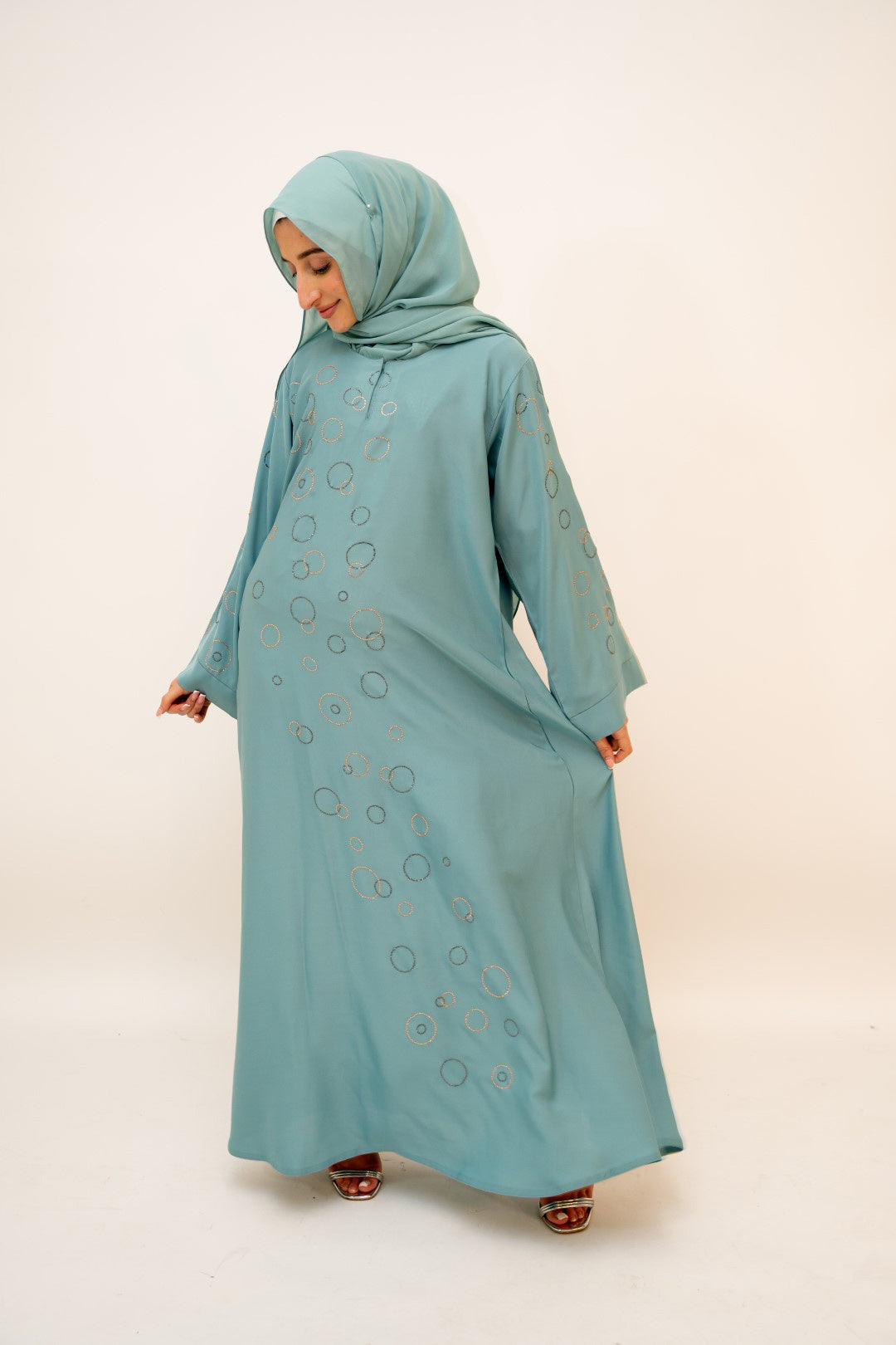 One Button Luxury Abaya-almanaar Islamic Store