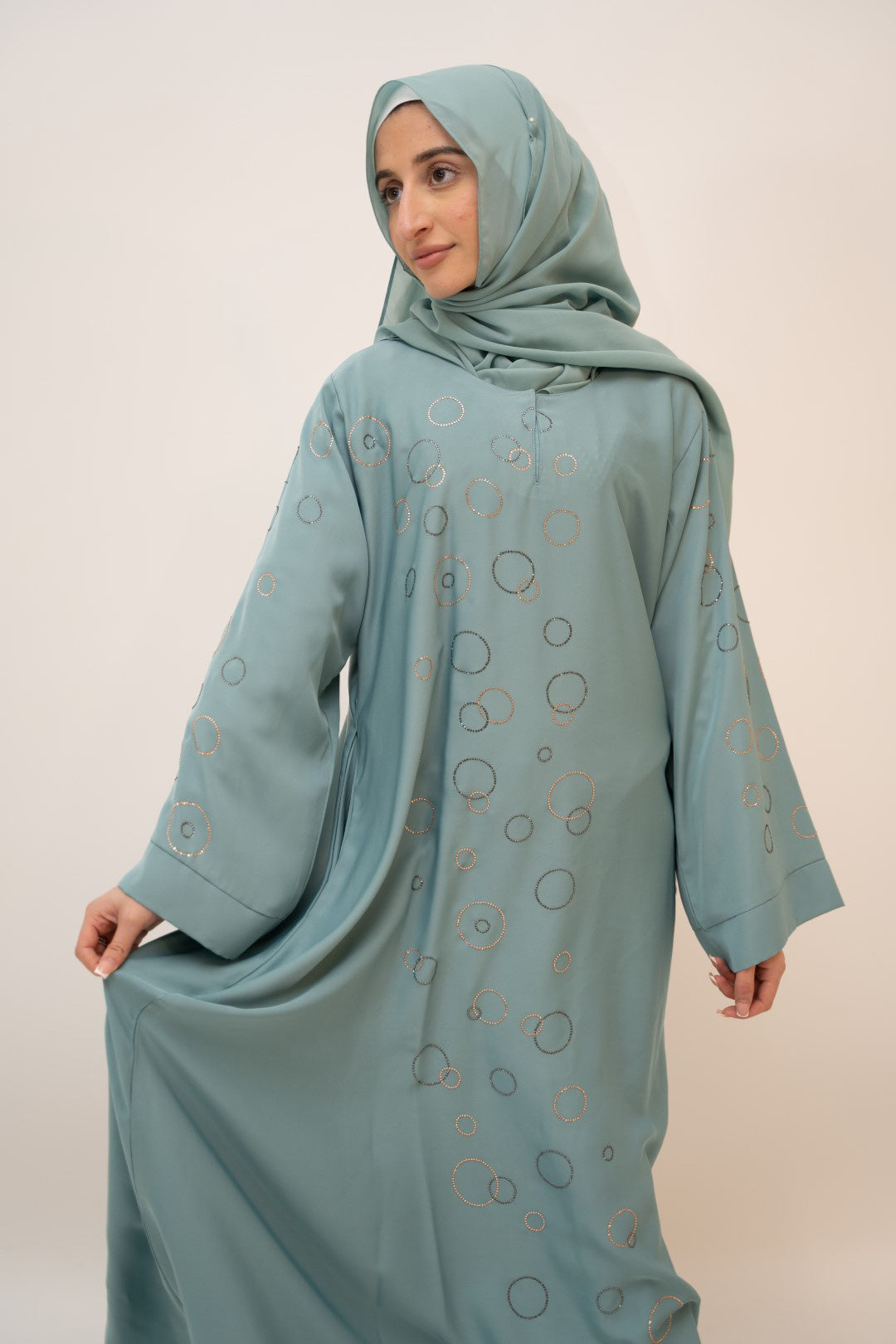 One Button Luxury Abaya-almanaar Islamic Store
