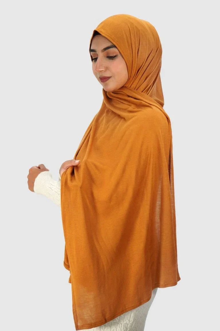 Almanaar Five Premium Jersey Scarf – Saffron - almanaar Islamic Store