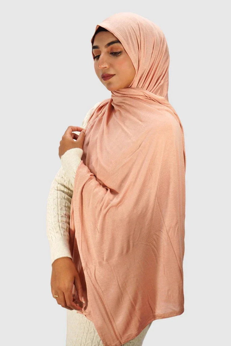Almanaar Five Premium Jersey Scarf – Peach - almanaar Islamic Store