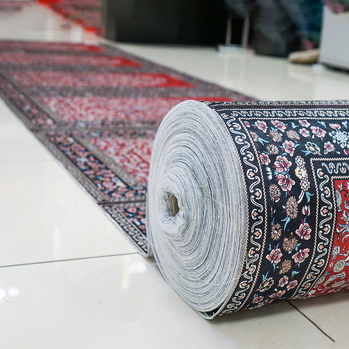 Premium Red Prayer Mat Fabric Roll-almanaar Islamic Store