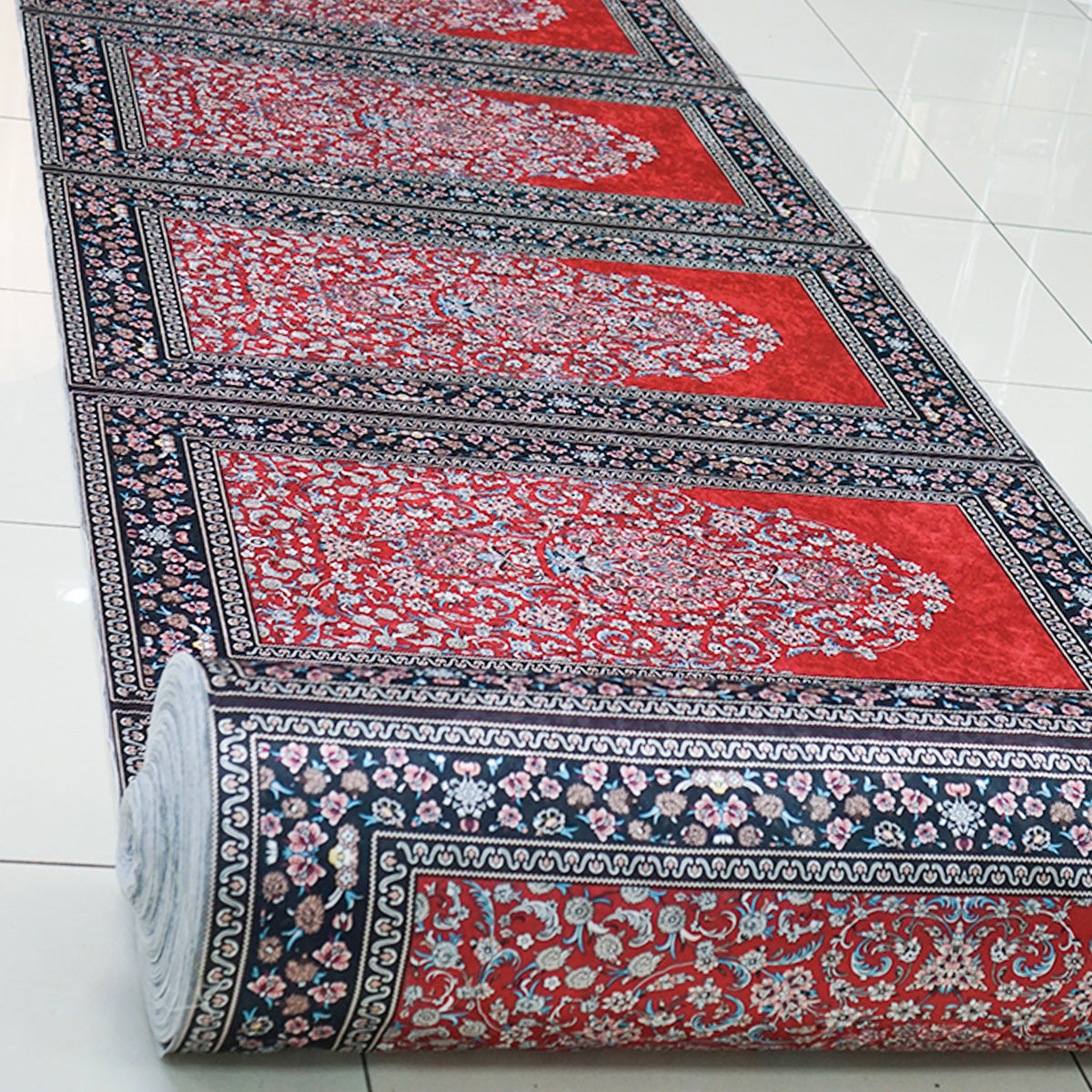 Premium Red Prayer Mat Fabric Roll-almanaar Islamic Store