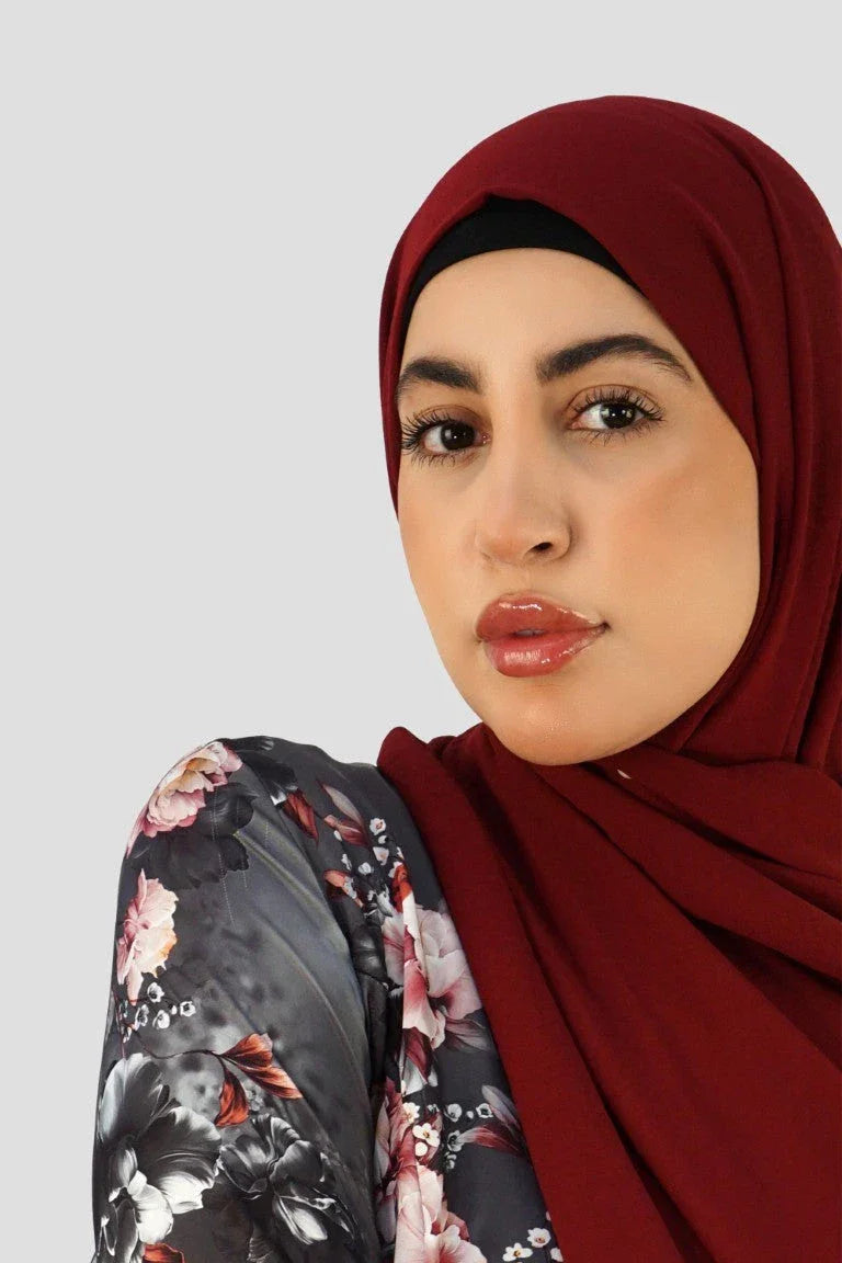 Premium Chiffon Hijab – Maroon - almanaar Islamic Store