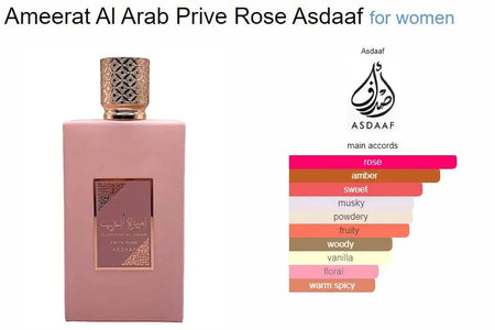 Ameerat Al Arab (Princess of Arabia) Prive Rose Eau De Parfum 100ml Asdaaf - almanaar Islamic Store