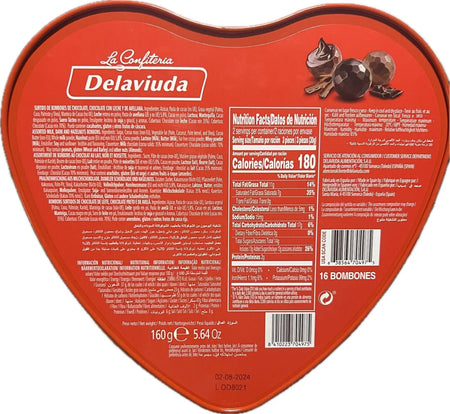 Heart-shaped Tin Milk Chocolate by Delaviuda 160g - almanaar Islamic Store