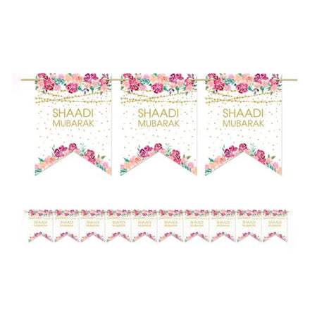 Shaadi Mubarak Pennant Bunting-almanaar Islamic Store