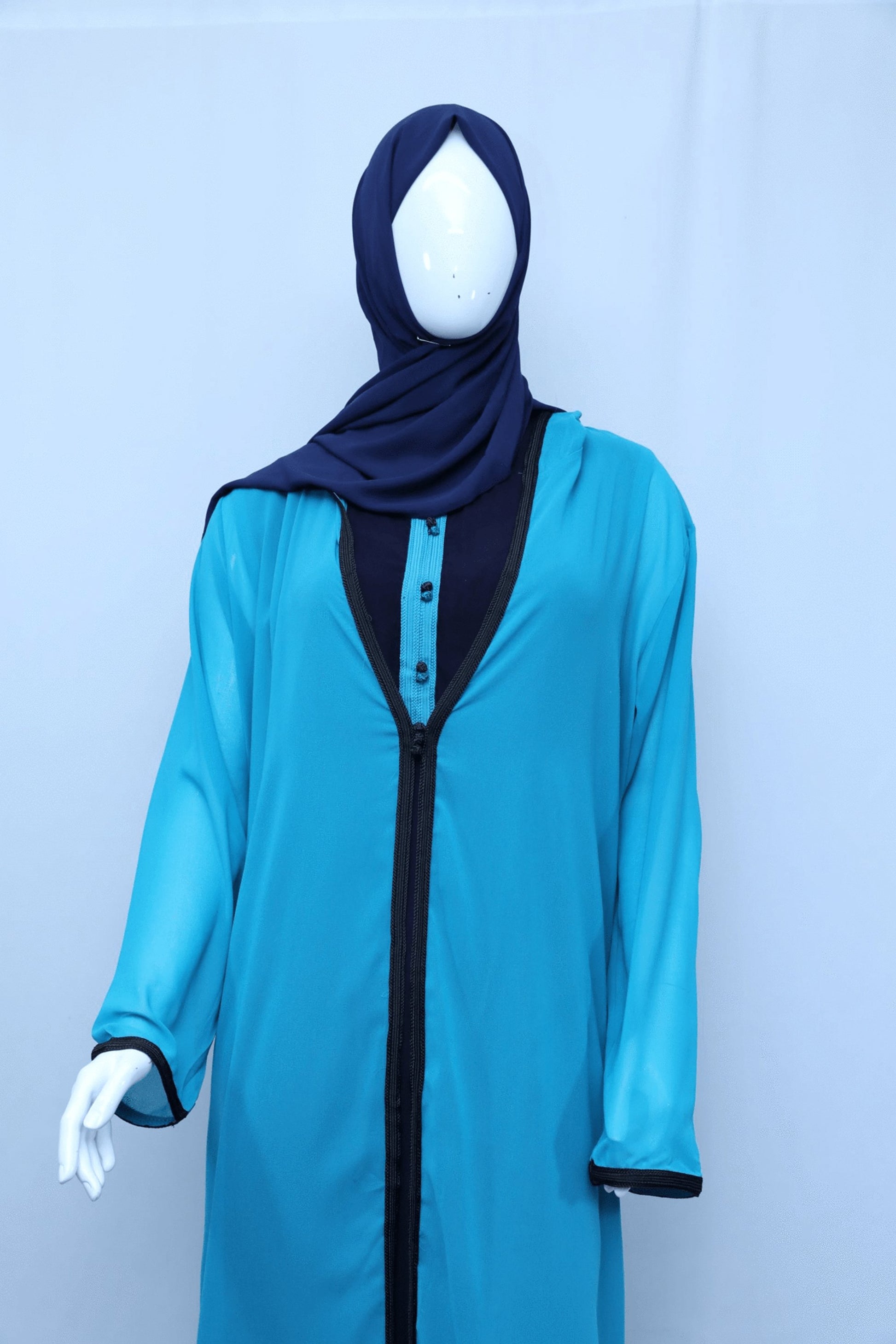 2 Layers Multi Coloured Dress With Hoodie-almanaar Islamic Store