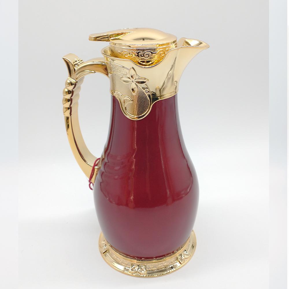 Arabic Style Thermos Red with Gold Flask Jug-almanaar Islamic Store