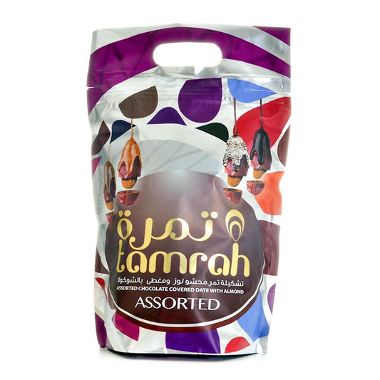 Assorted Chocolate Almond Tamrah Dates 600g-almanaar Islamic Store