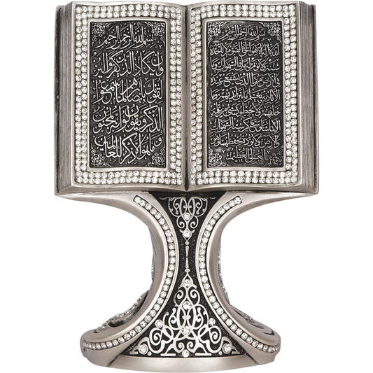Ayatul Kursi & Nazar Dua  In Book Style- Silver-almanaar Islamic Store