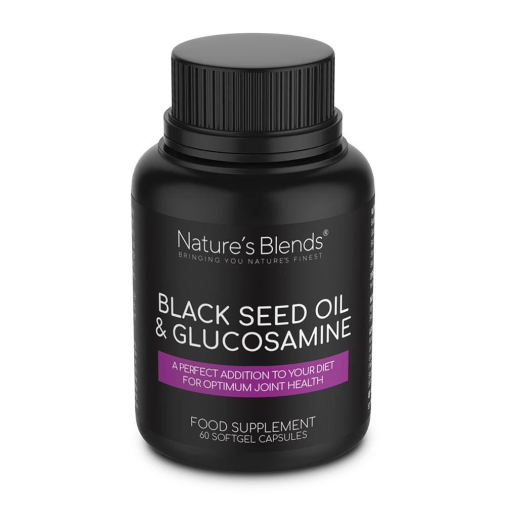 Black Seed Oil & Natural Glucosamine Capsules (60 soft gel capsules)-almanaar Islamic Store