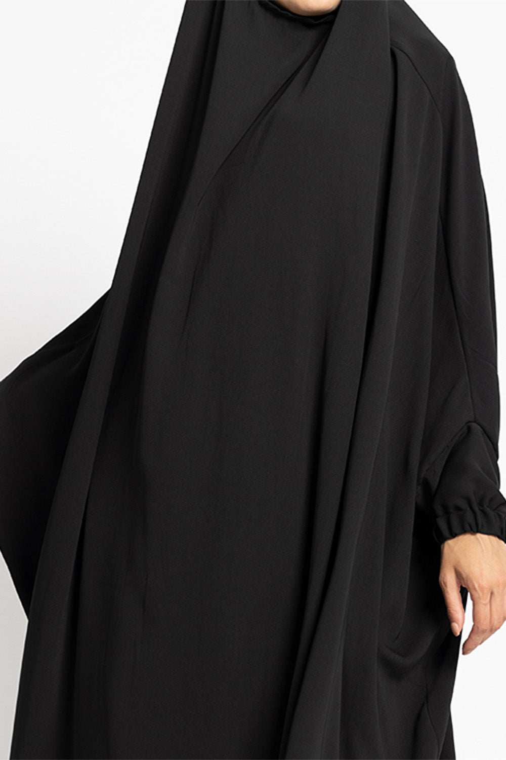 Black Two Piece Jilbab (Khimar) With Skirt-almanaar Islamic Store