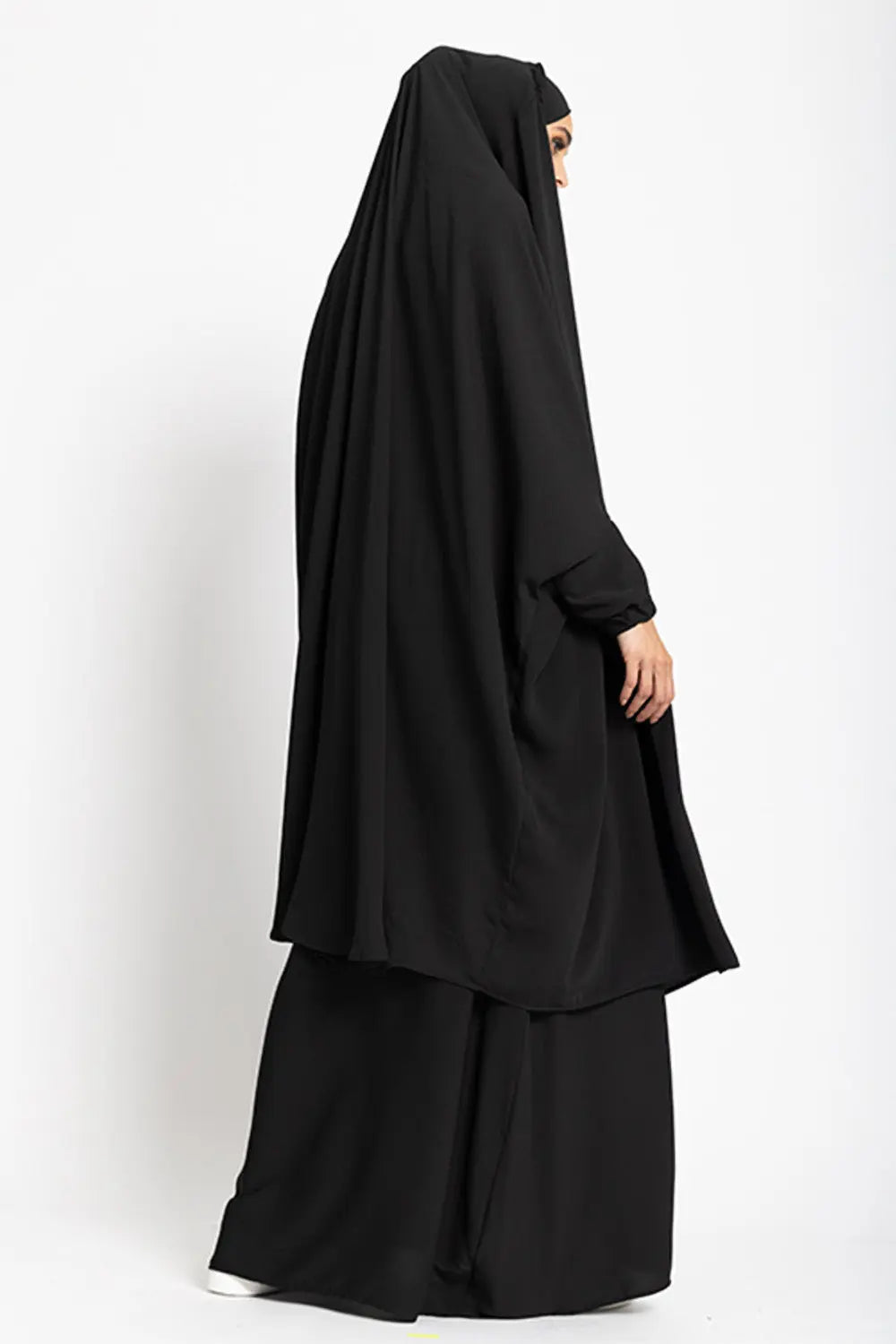 Black Two Piece Jilbab (Khimar) With Skirt-almanaar Islamic Store