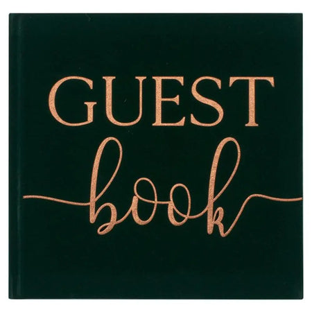 Botanical Wedding Green Velvet Guest Book-almanaar Islamic Store