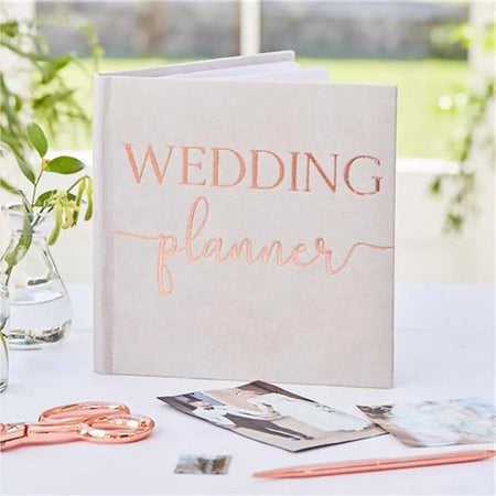 Botanical Wedding Grey Suede Planner-almanaar Islamic Store