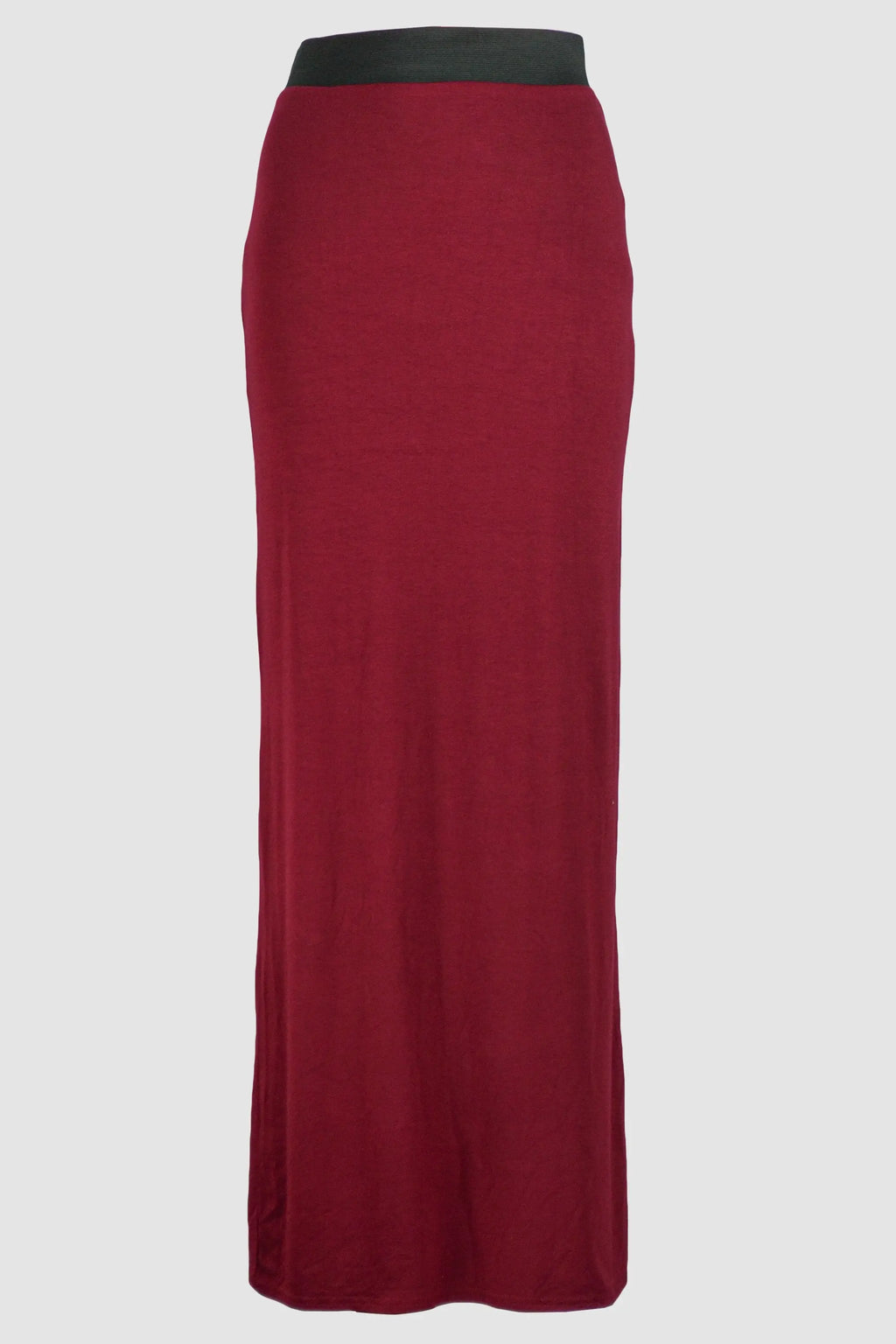 Burgundy Jersey Straight Skirt-almanaar Islamic Store