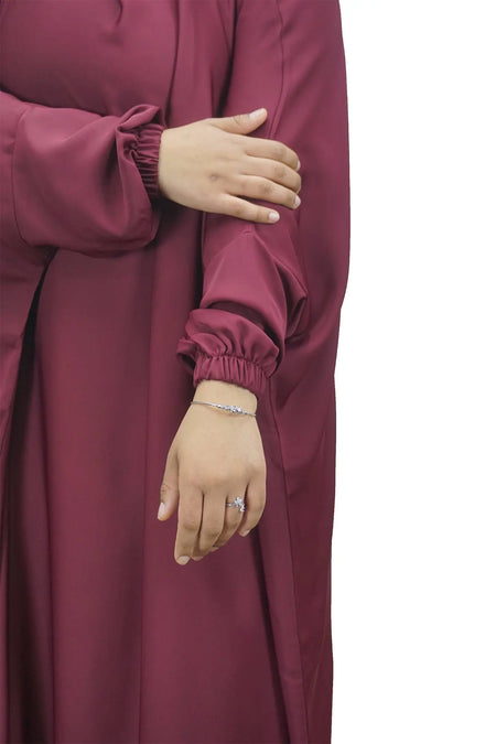 Burgundy One Piece Jilbab (Khimar)-almanaar Islamic Store