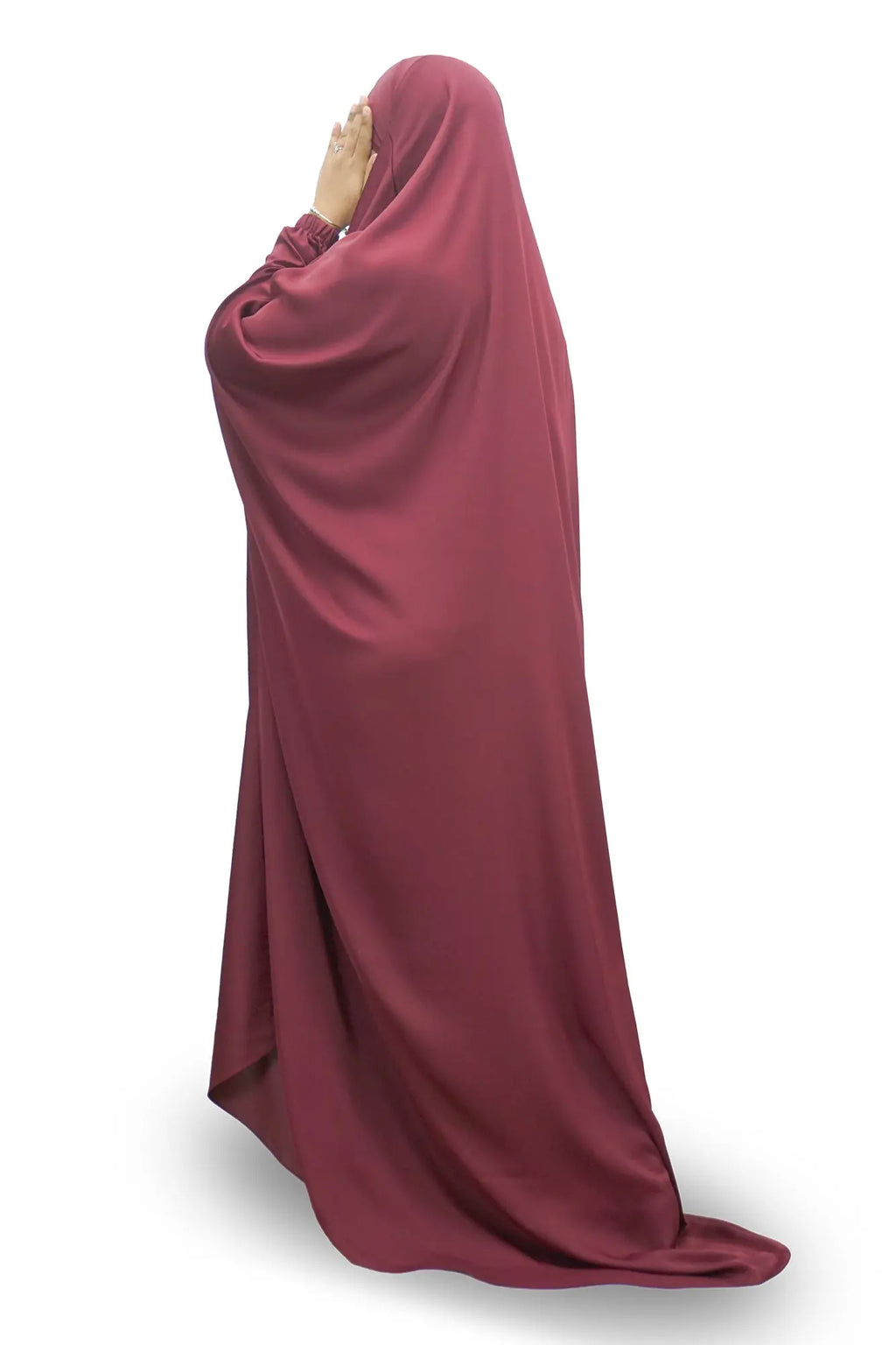 Burgundy One Piece Jilbab (Khimar)-almanaar Islamic Store