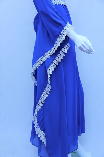 Butterfly Arm Long Dress With Design Belt-almanaar Islamic Store