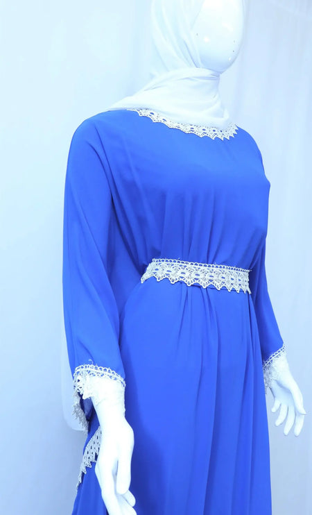 Butterfly Arm Long Dress With Design Belt - Almanaar Islamic Store