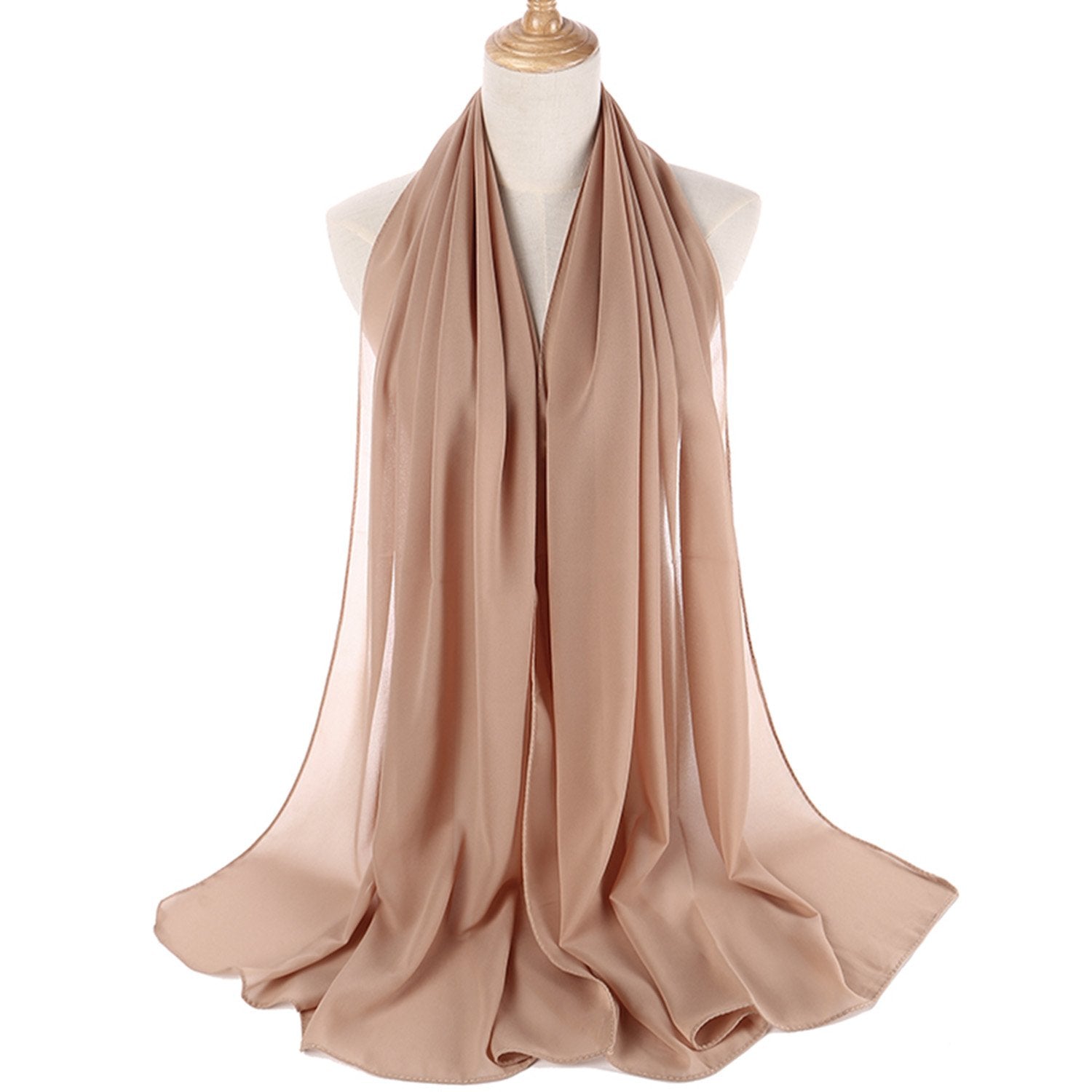 Chiffon Hijab - Beige-almanaar Islamic Store