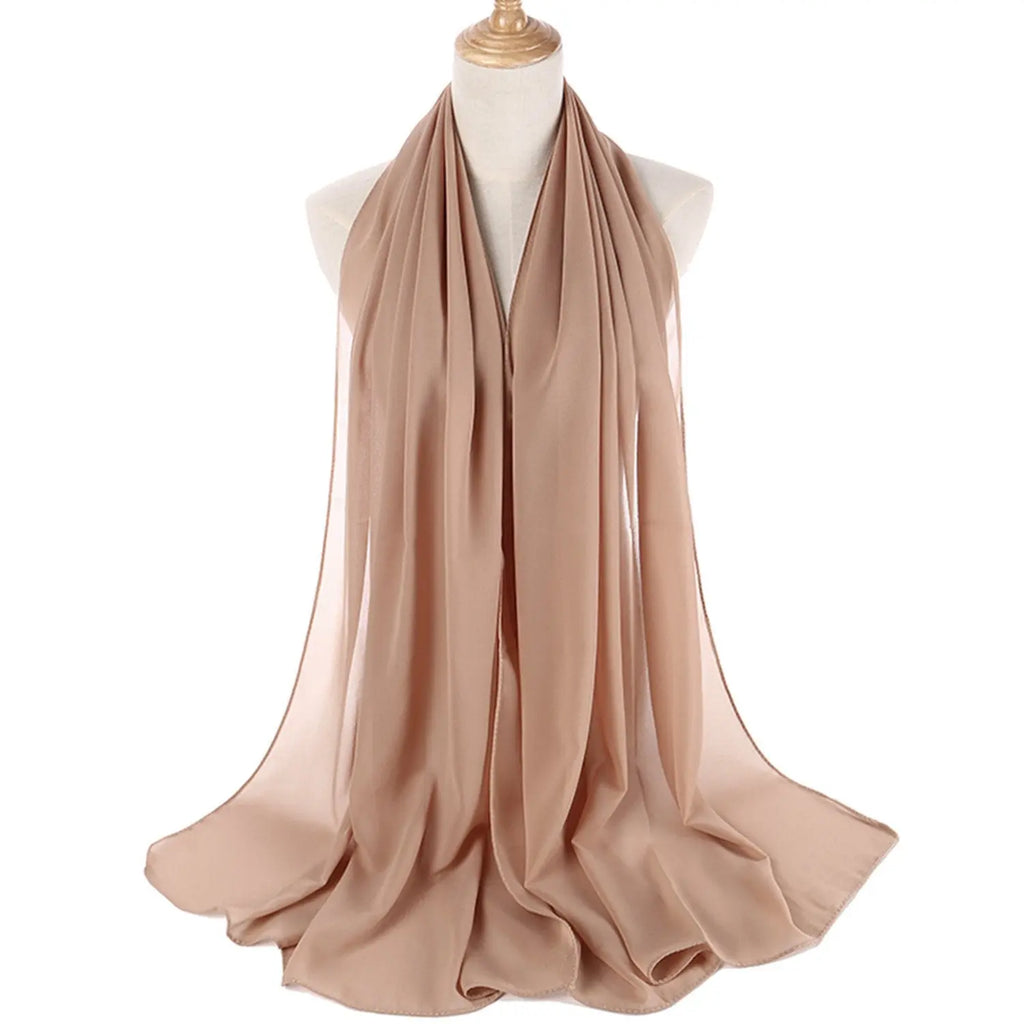 Chiffon Hijab - Beige-almanaar Islamic Store