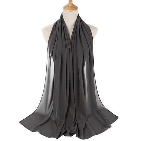 Chiffon Hijab - Charcoal Grey-almanaar Islamic Store