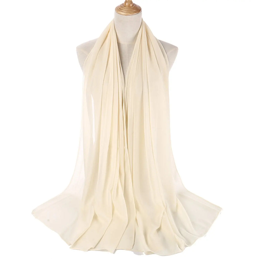 Chiffon Hijab - Cream-almanaar Islamic Store