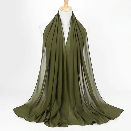 Chiffon Hijab - Dark Green-almanaar Islamic Store