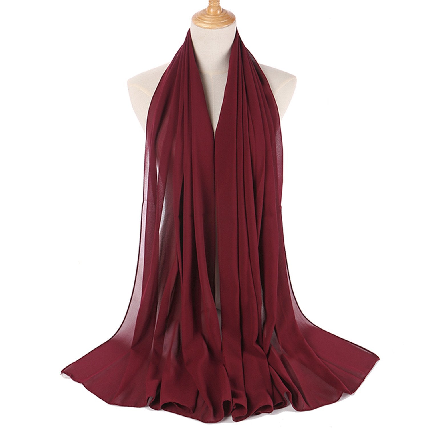 Chiffon Hijab - Maroon-almanaar Islamic Store