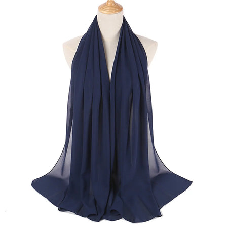 Chiffon Hijab - Navy Blue-almanaar Islamic Store