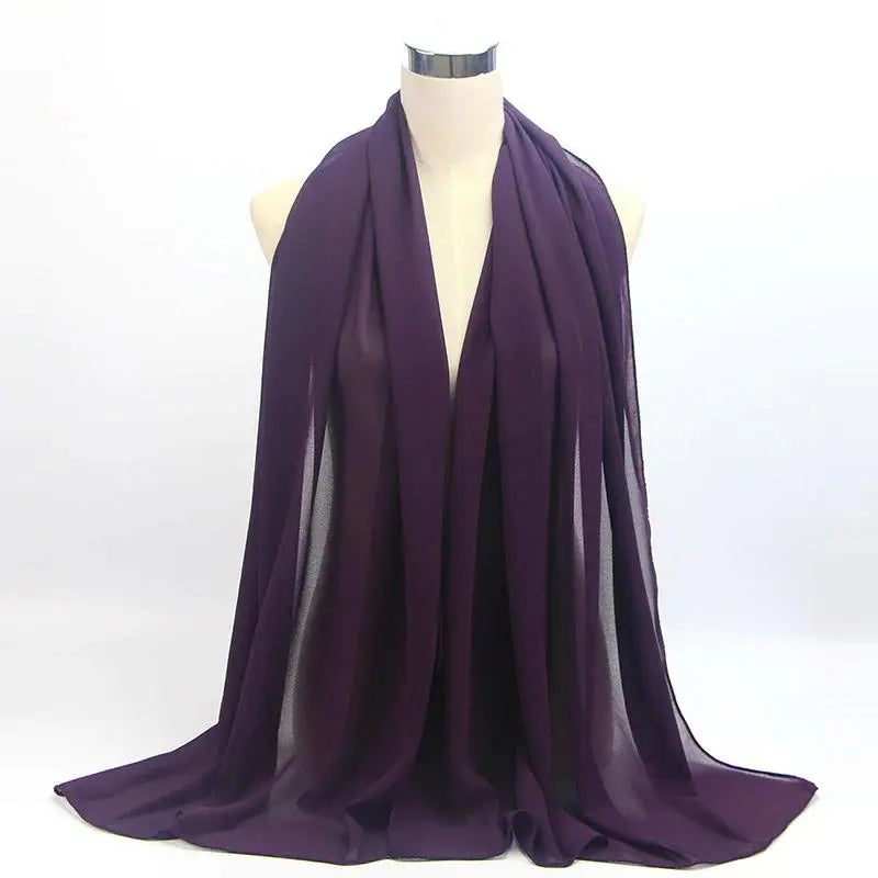 Chiffon Hijab - Purple-almanaar Islamic Store