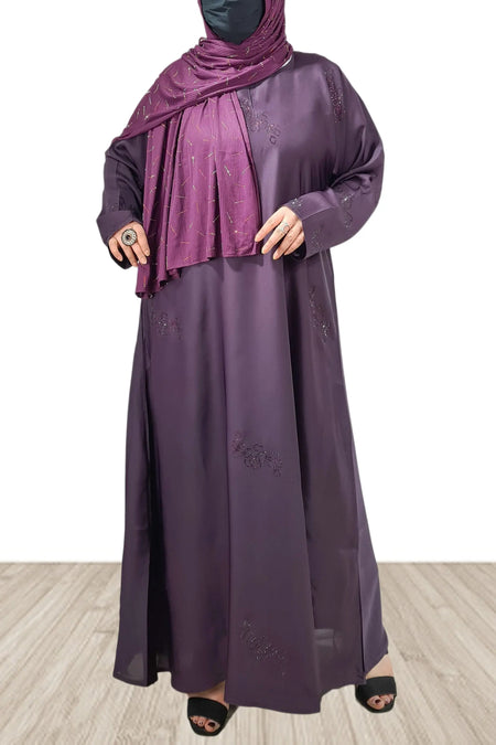 Close Abaya With Stone Work-almanaar Islamic Store