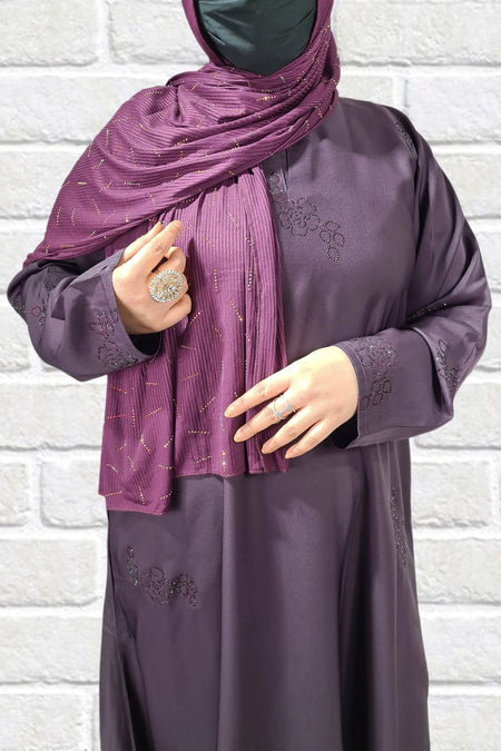 Close Abaya With Stone Work-almanaar Islamic Store