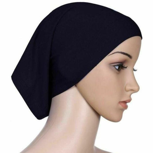 Cotton Full Tube Hijab Bonnet Black-almanaar Islamic Store