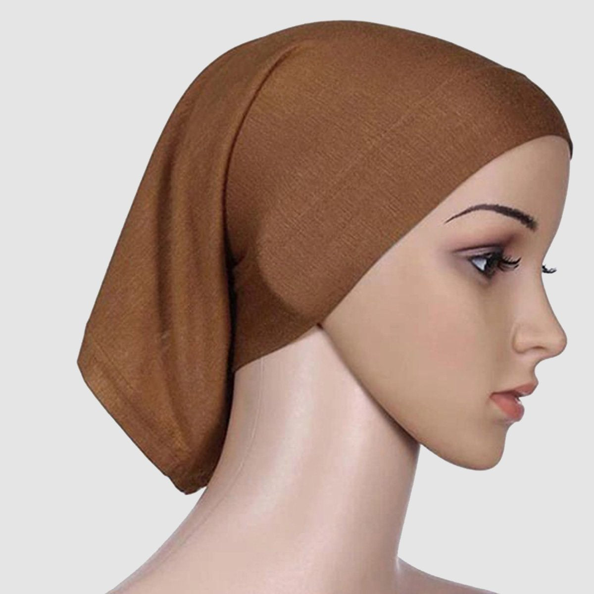 Cotton Full Tube Hijab Bonnet Caramel-almanaar Islamic Store