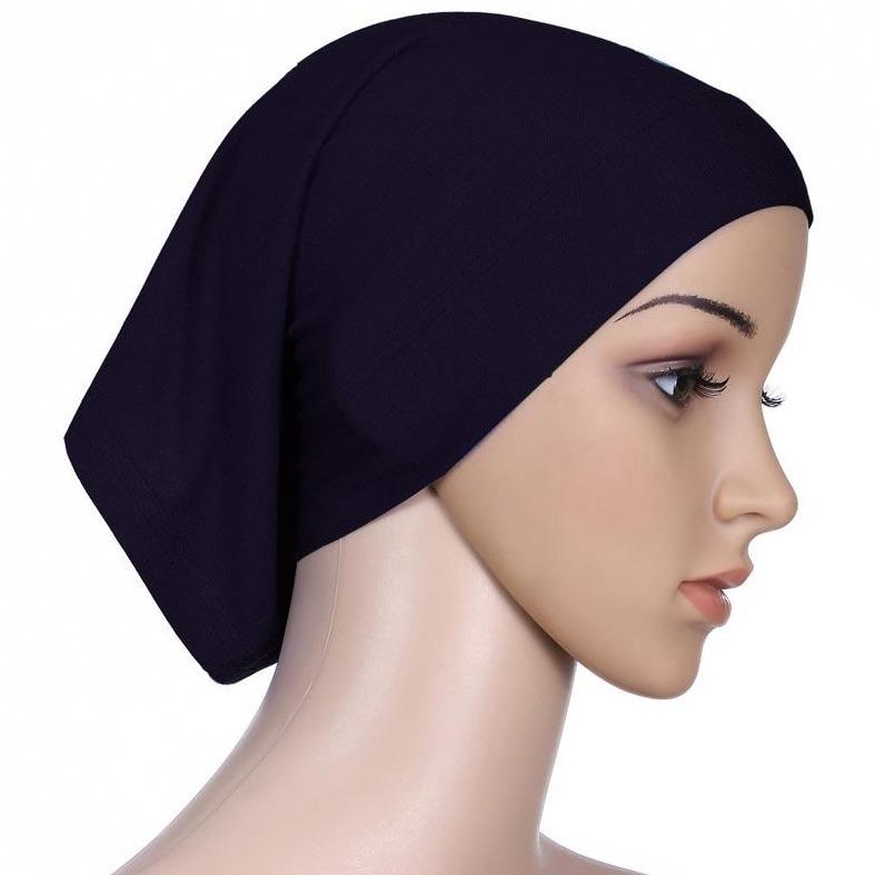 Cotton Full Tube Hijab Bonnet Navy-almanaar Islamic Store