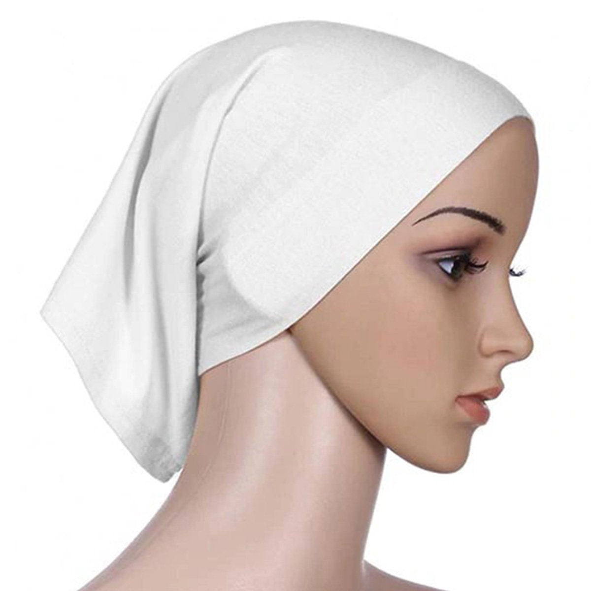 Cotton Full Tube Hijab Bonnet White-almanaar Islamic Store