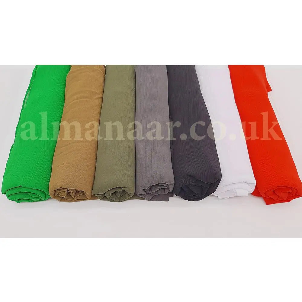 Crinkle Chiffon Hijab - Black-almanaar Islamic Store