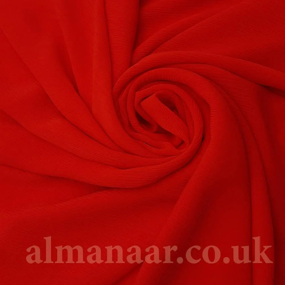 Crinkle Chiffon Hijab - Bright Red-almanaar Islamic Store