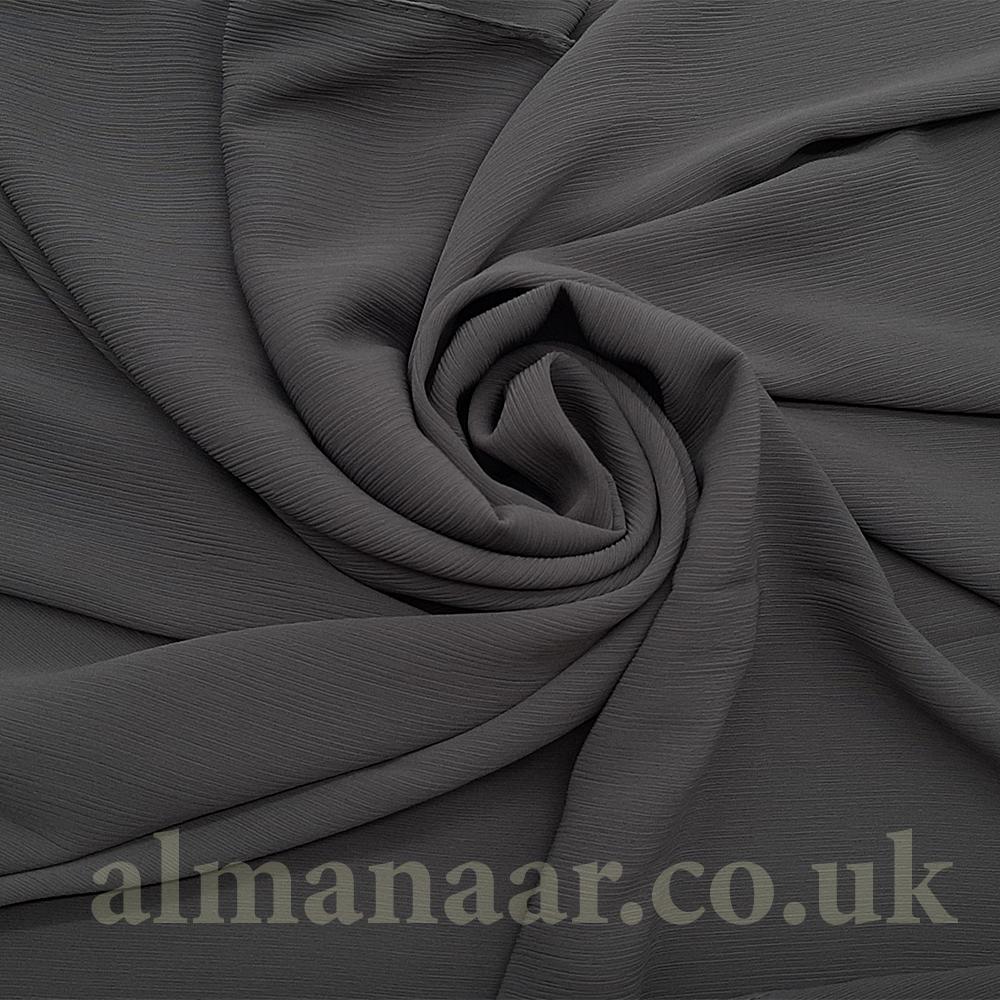 Crinkle Chiffon Hijab - Grey-almanaar Islamic Store